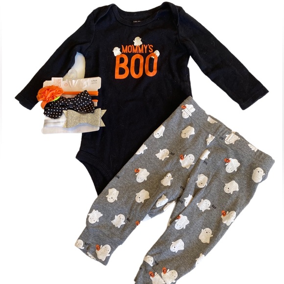 Carter's Other - Mommy's Boo Halloween Baby One Piece, Pants & Headbands Size 9 Month